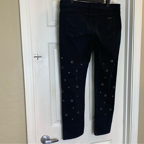 HUDSON New Grommet Jewel Perforated Jeans Black Size 28 - Picture 7 of 12